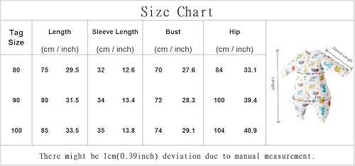 Miniatura 2 de Happy Cherry Manta unisex para bebé, desmontable de manga larga, trajes de nieve de algodón para invierno, 6 meses-18 meses