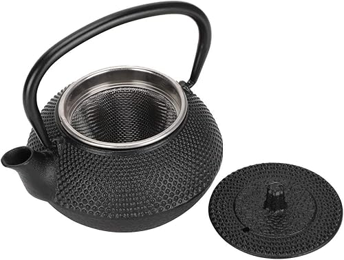 Hervidor de té japonés de 10 onzas fluidas de hierro fundido con colador, modelado para la oficina en casa, yoga, té o decoración