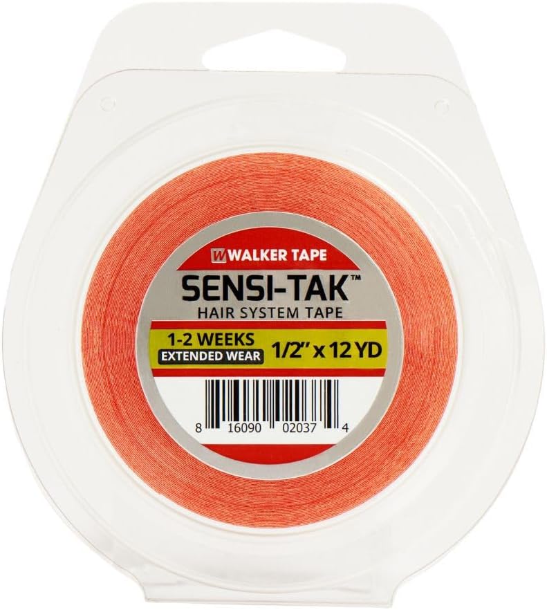 Walker Tape Co. Sensi-Tak Tape. Double-Sided. 1/2" x 12 Yards. Authentic Walker Tape red
