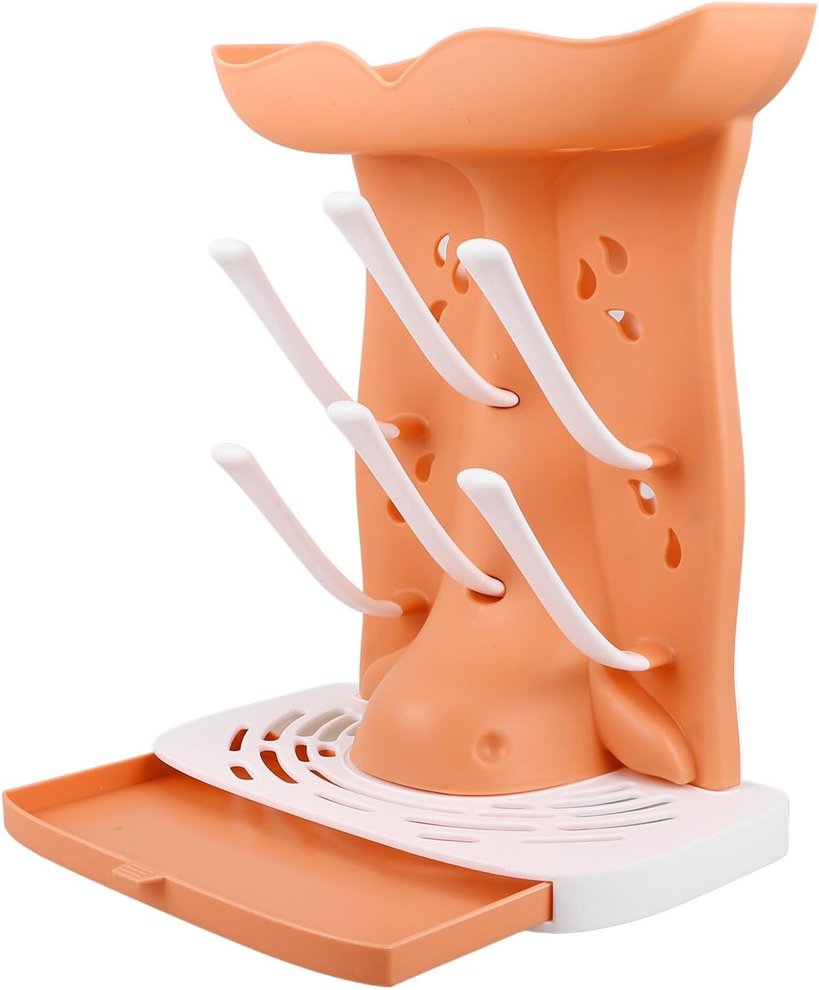 Bottle Draining Rack Vertical Bottle Drying Rack for Nursery with Water Tray for Countertop Drying and Storage
