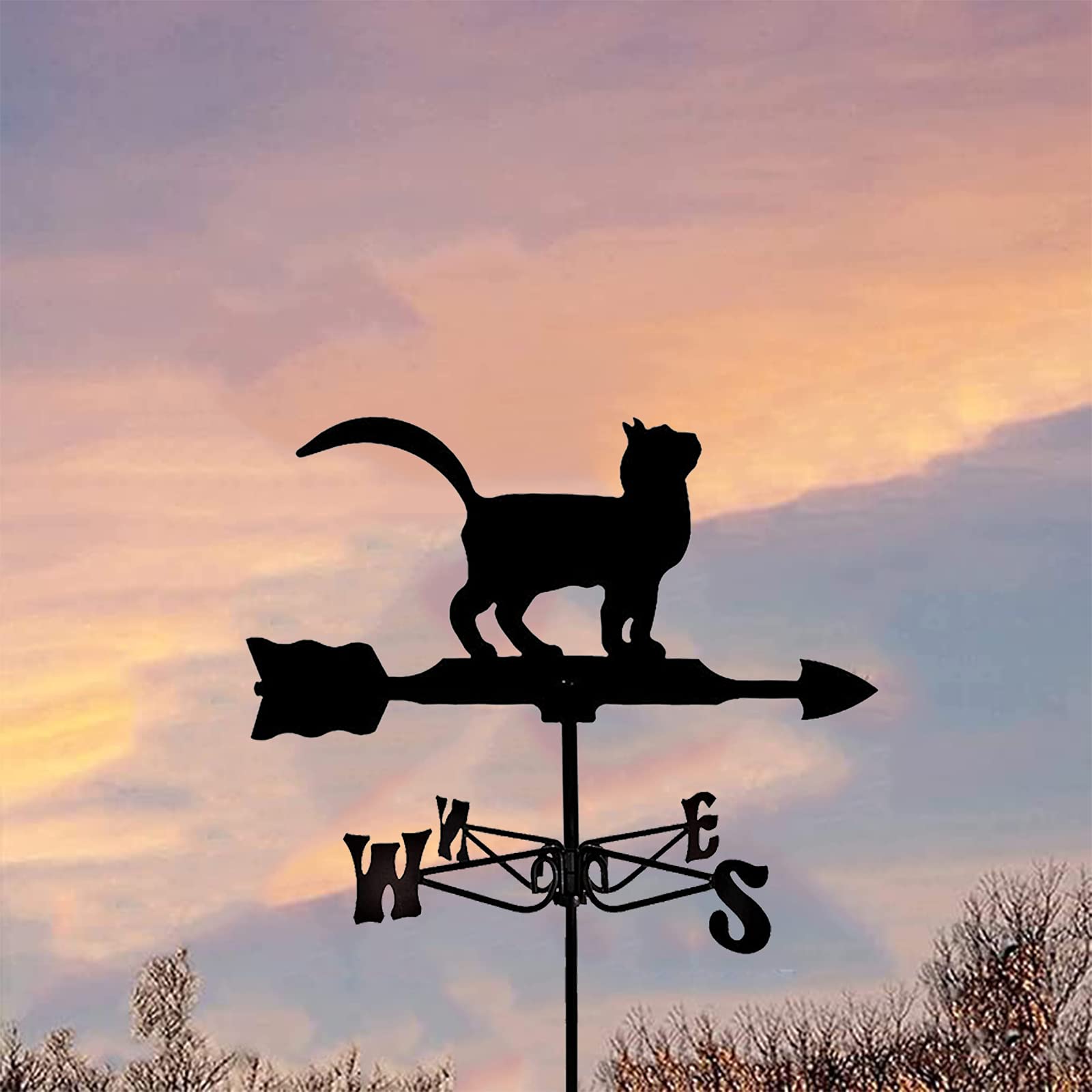 Girouette Chien ANCNA-U Acier Inoxydable - Décoration Jardin Ferme Toit Mesure Vent