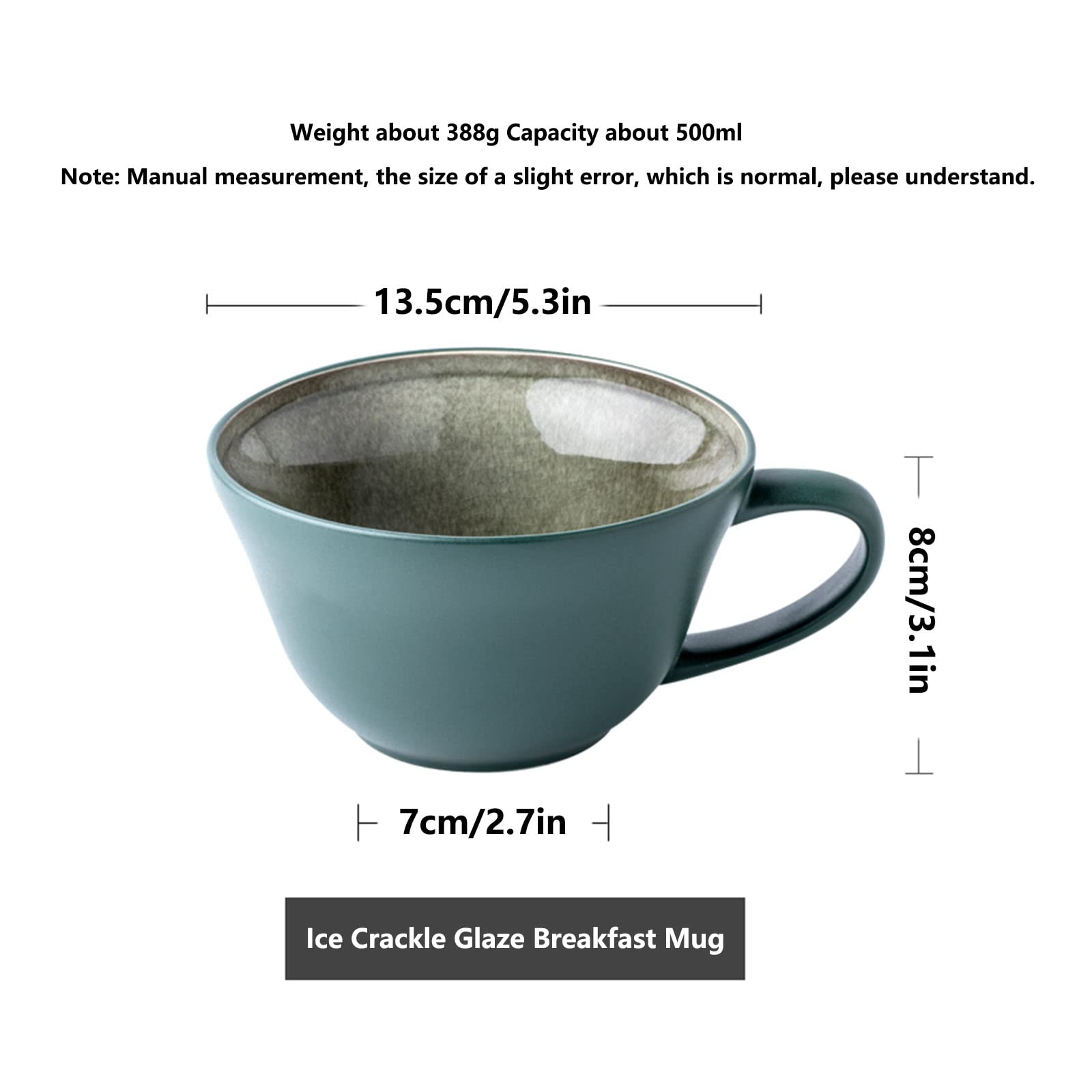 Farbverlauf Porzellan Kaffeebecher Mit Löffel – 380 Ml, Handbemalt, Für Heiße & Kalte Getränke