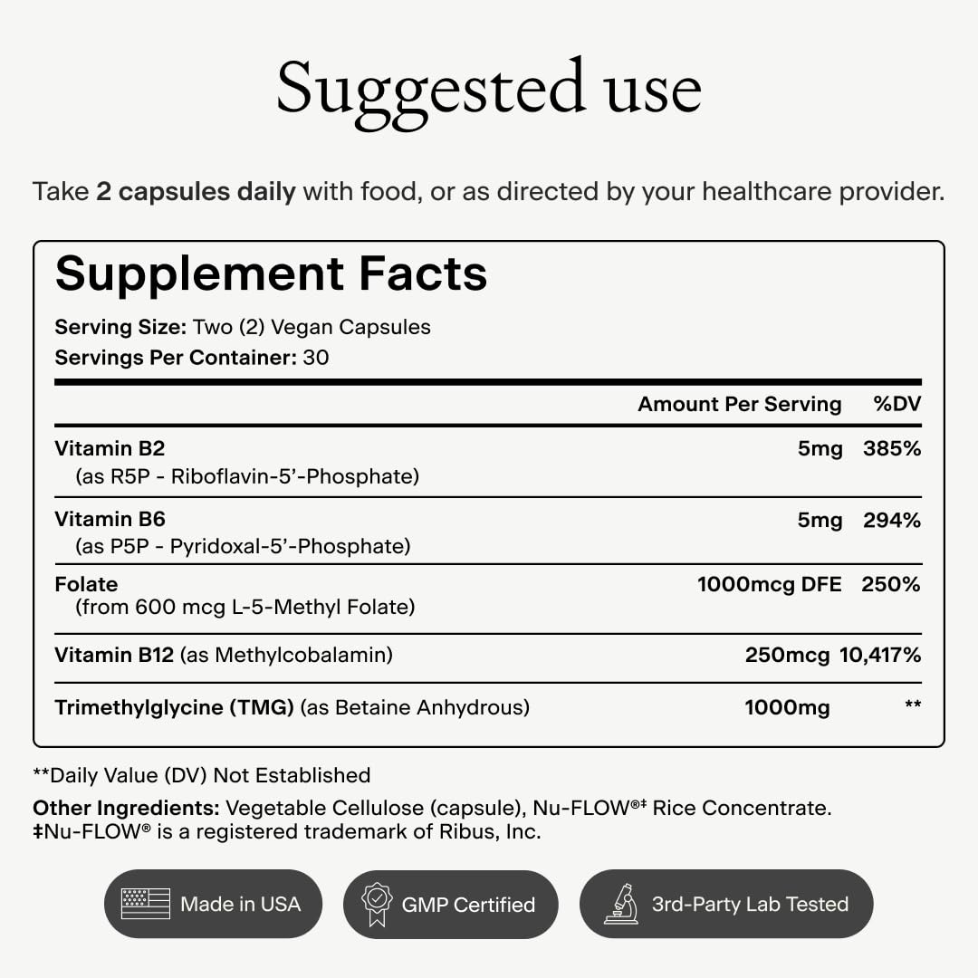 OMRE - TMG (Trimethylglycine) 1000mg with Methyl B Complex — Supports Heart & Liver Health — Betaine Supplement, Vegan - Methyl Donor — Amazon image 6
