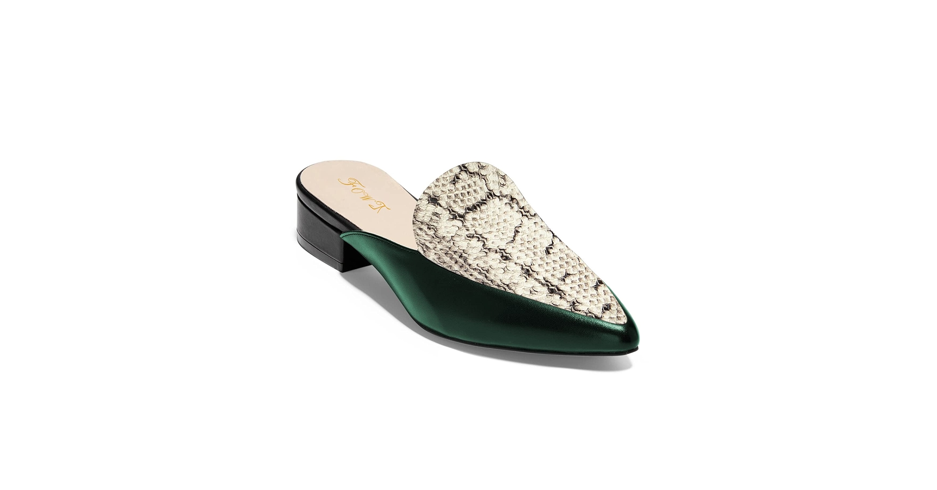 Amazon.com | FOWT V-Shaped Snakeskin Embossed Backless Mules
