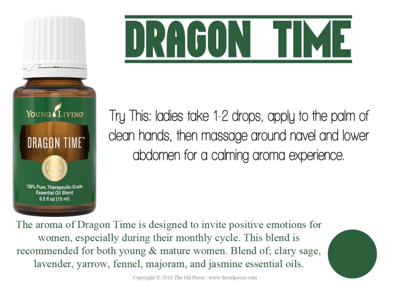 Dragon Time 15 ml Essential Oil by Young Living - Balancing & Soothing Aroma for Feminine Comfort, Calming, Relaxing, & Grounding, Sweet Herbaceous Scent, Traditionally for Dysmenorrhea