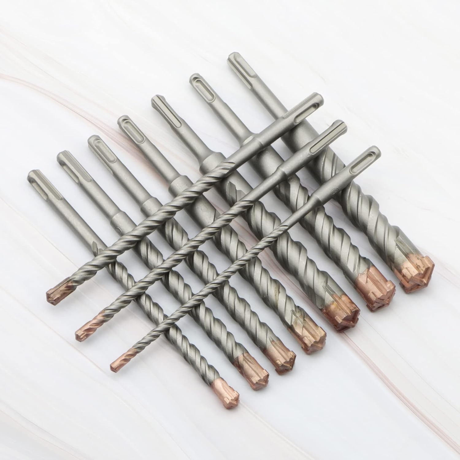 10 Pack Concrete SDS Plus Shank Hammer Drill Bits Stone/Brick | Four-Blade Carbide Tipped Masonry Rotary Drill Bits Set for Brick, Tile 6mm 8mm 10mm 12mm 14mm 16mm 18mm 20mm 22mm 25mm