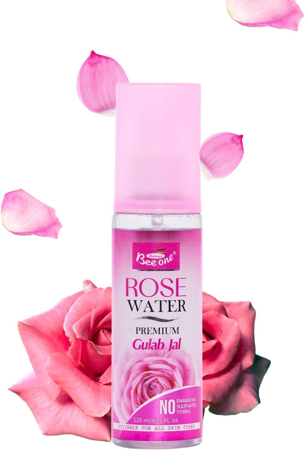 BEE ONE Rose Water Refreshing Spray – Facial Mist for Skin – Soothing Moisturization Skin Care – All Skin Types – Nourishing & Hydrating Toner for Face – 120ml/4.05 Fl Oz