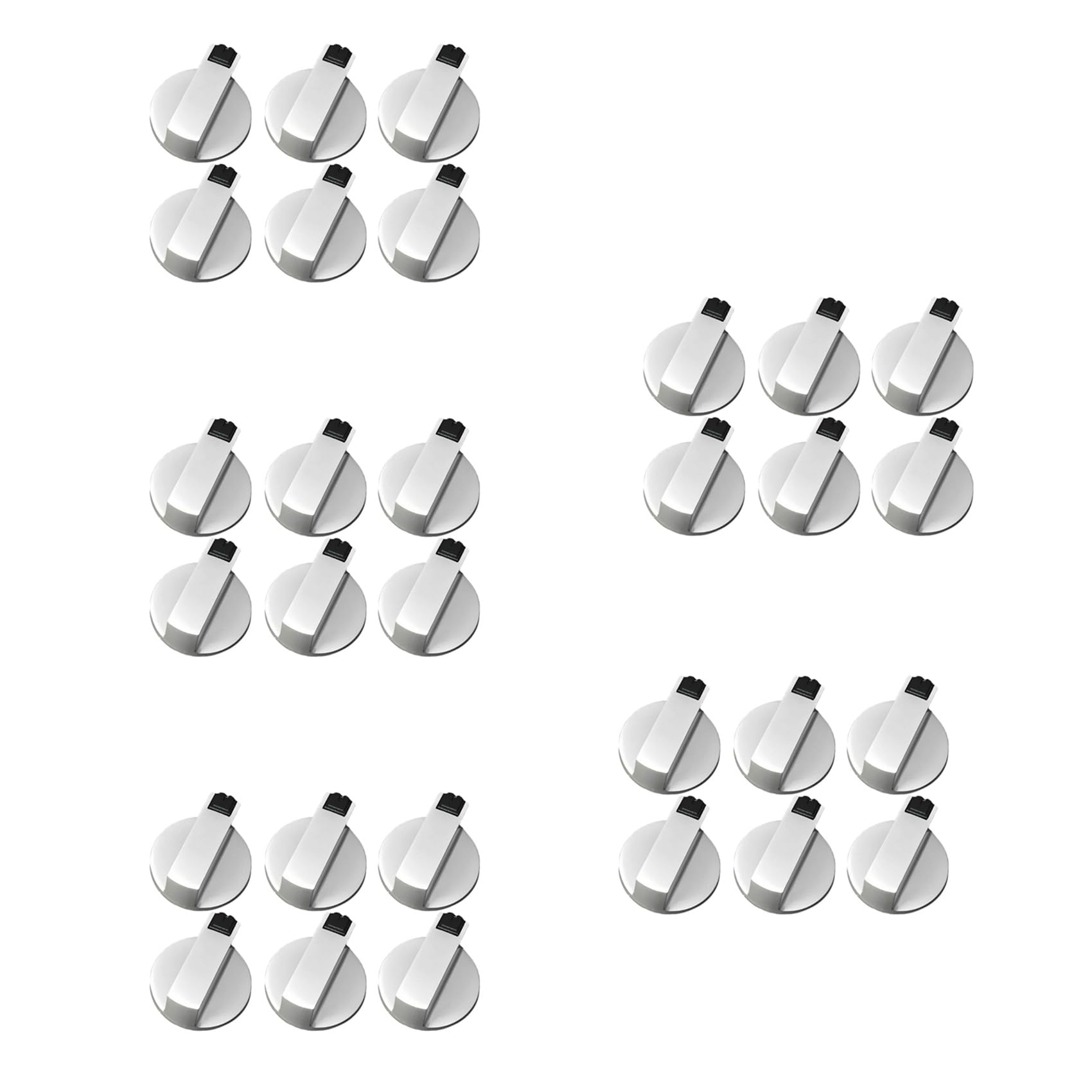 Hndhbfgrt Stoves Cooker Knobs,Oven Knob 30pcs,Zinc Alloy 6mm Universal Silver Gas Stove Control Knobs Adaptors Oven Rotary Switch