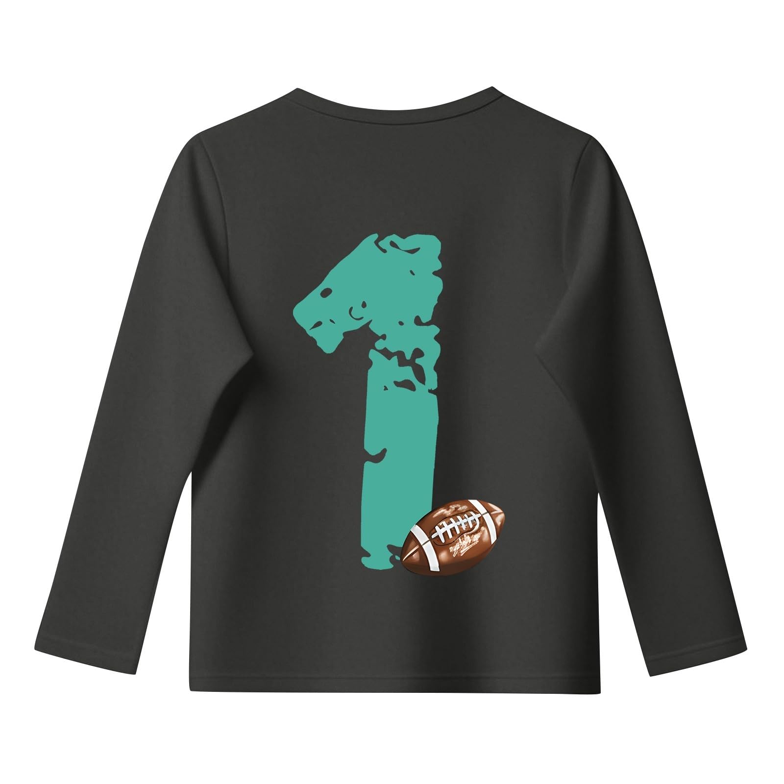 Lässiges einfarbiges Langarm-Shirt für Mädchen mit Rundhalsausschnitt kindgerechtem Druck für vielseitige Outfits