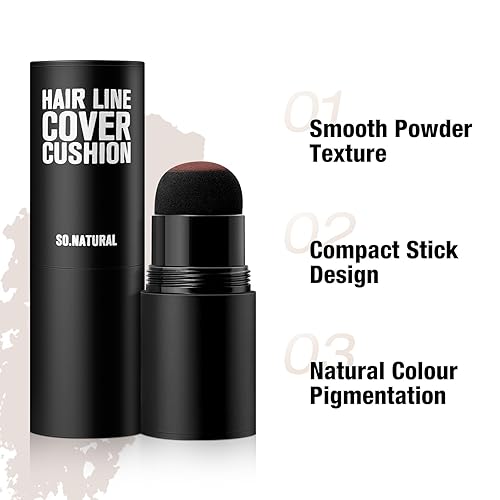 Miniatura 10 de Boobeen Barra de sombra de línea de cabello, corrector de raíces de cabello y polvo de retoque con esponja, cobertura instantánea para cabello gris