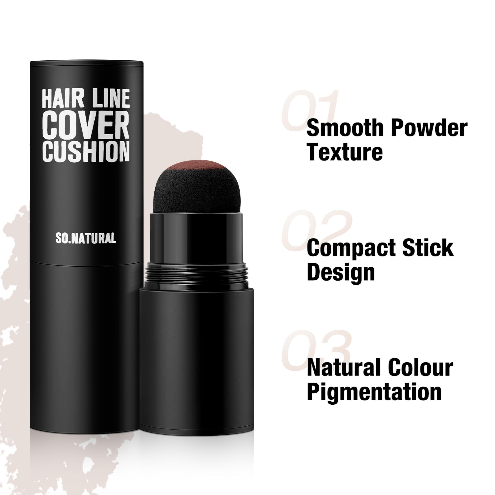 Boobeen Hairline Shadow Stick, Hair Root Concealer & Touch Up Powder With Sponge, Instant Cover Up For Thinning Grey Hair - Image 3