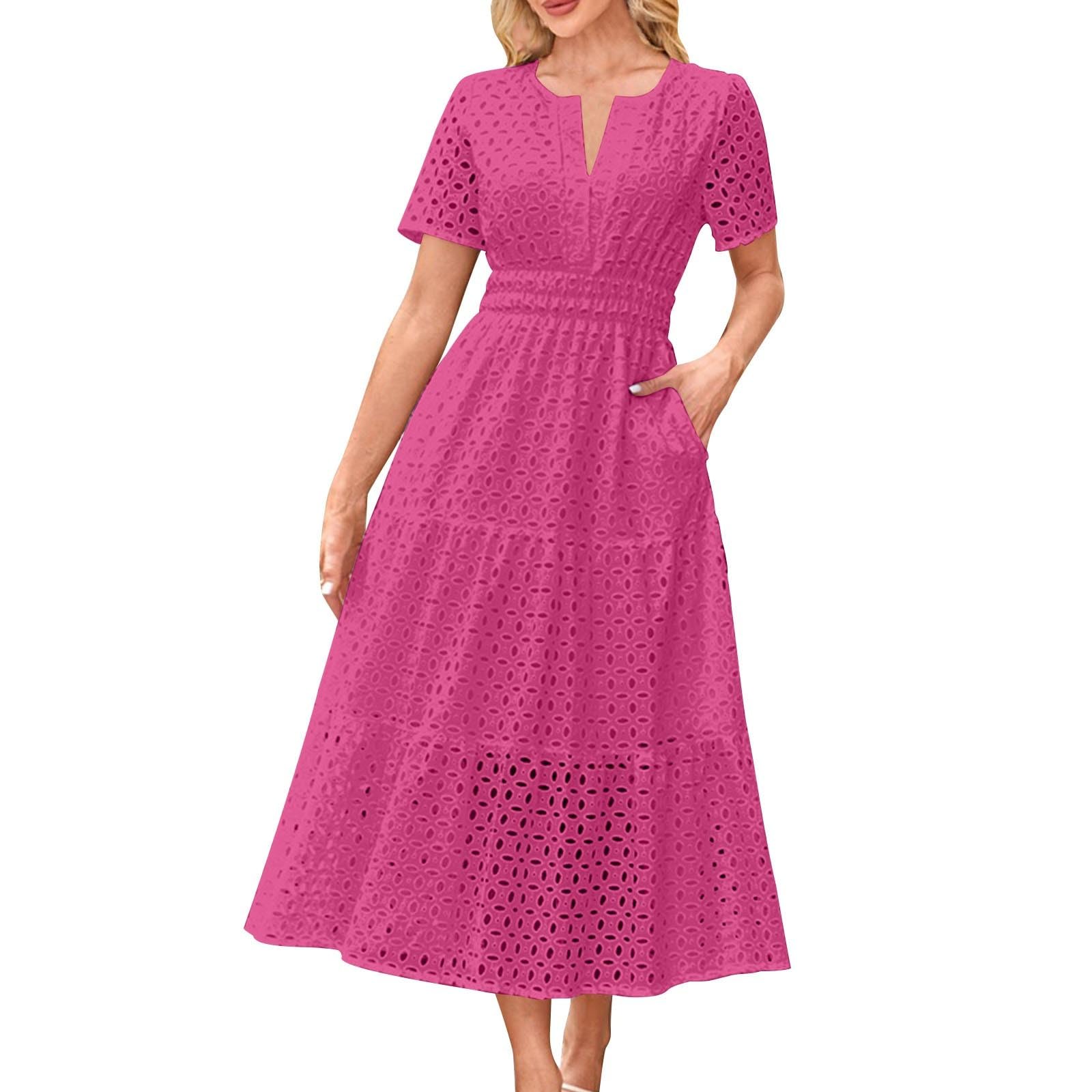 Bodycon Tummy Control Summer Dresses RYRJJ Women's Summer Short Sleeve Maxi Dress Casual V Neck Hollow Bodycon Tummy Control Summer Dresses RYRJJ Women's Summer Short Sleeve Maxi Dress Casual V Neck Hollow