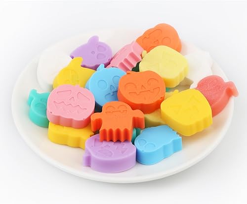 Miniatura 6 de Molde de caramelo de Halloween, paquete de 4 moldes de silicona para chocolate con calabaza, fantasma, molde de Halloween para hacer chocolate,