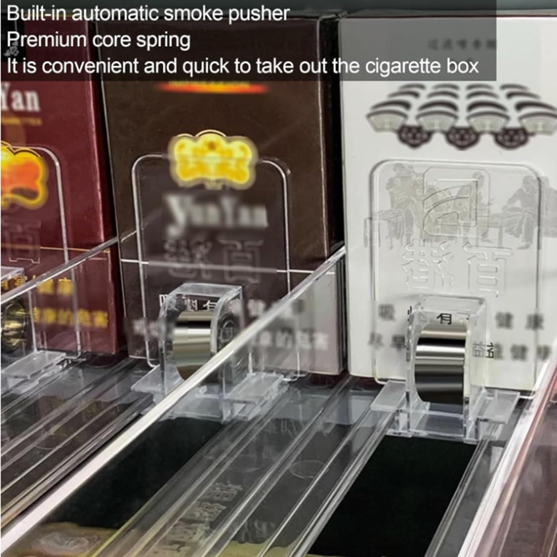Vetrina in Acrilico per Sigarette con Sistema di Spinta Automatica – Organizer da Parete o da banco per Negozi, allestimenti, Merchandising e Facile Accesso.