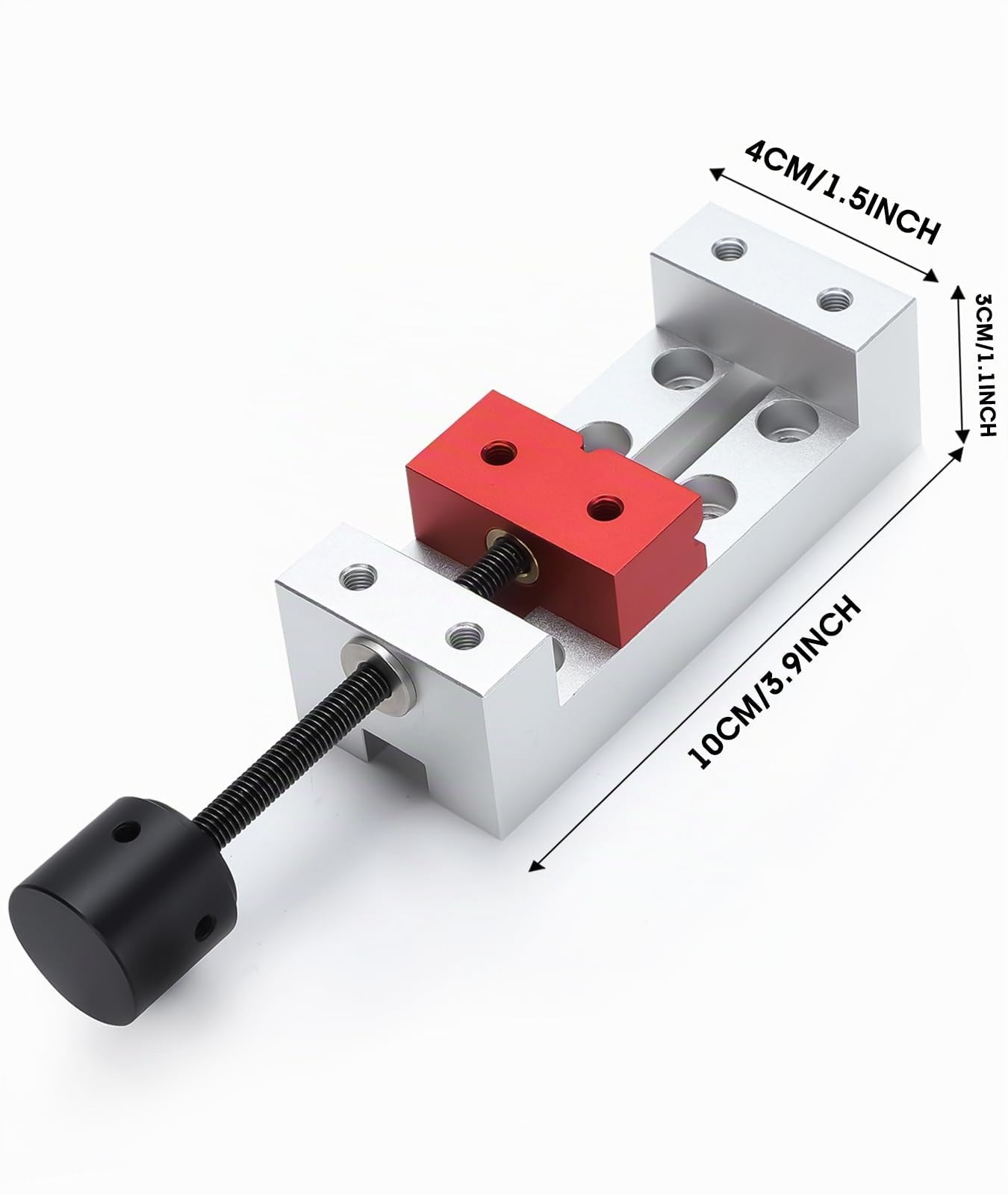 Mini Aluminium Etau Plat Table - Solide, Poli et Oxydé, Serrage jusqu'à 50mm, Étau Etabli Universel, Presse Perceuse Miniature