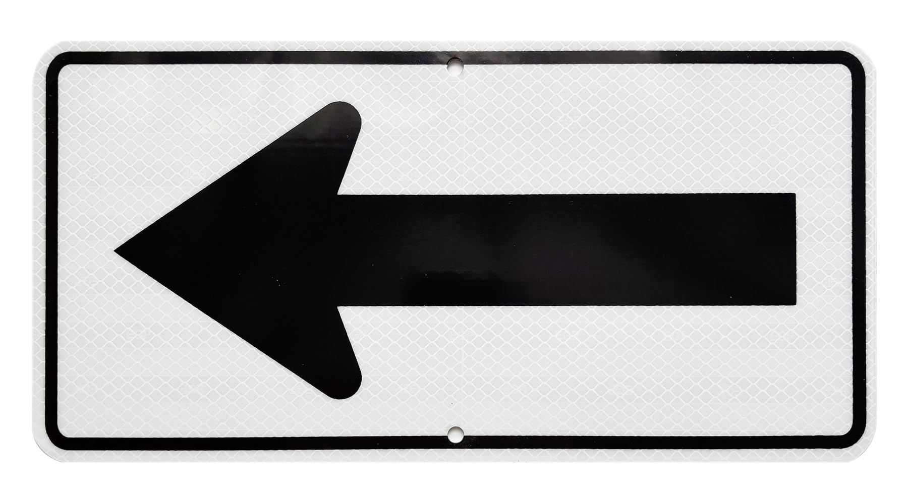 3M - Placa auxiliar reflectante de aluminio con flecha direccional de color negro sobre señal de tráfico blanca, 30,5 x 15,2 cm