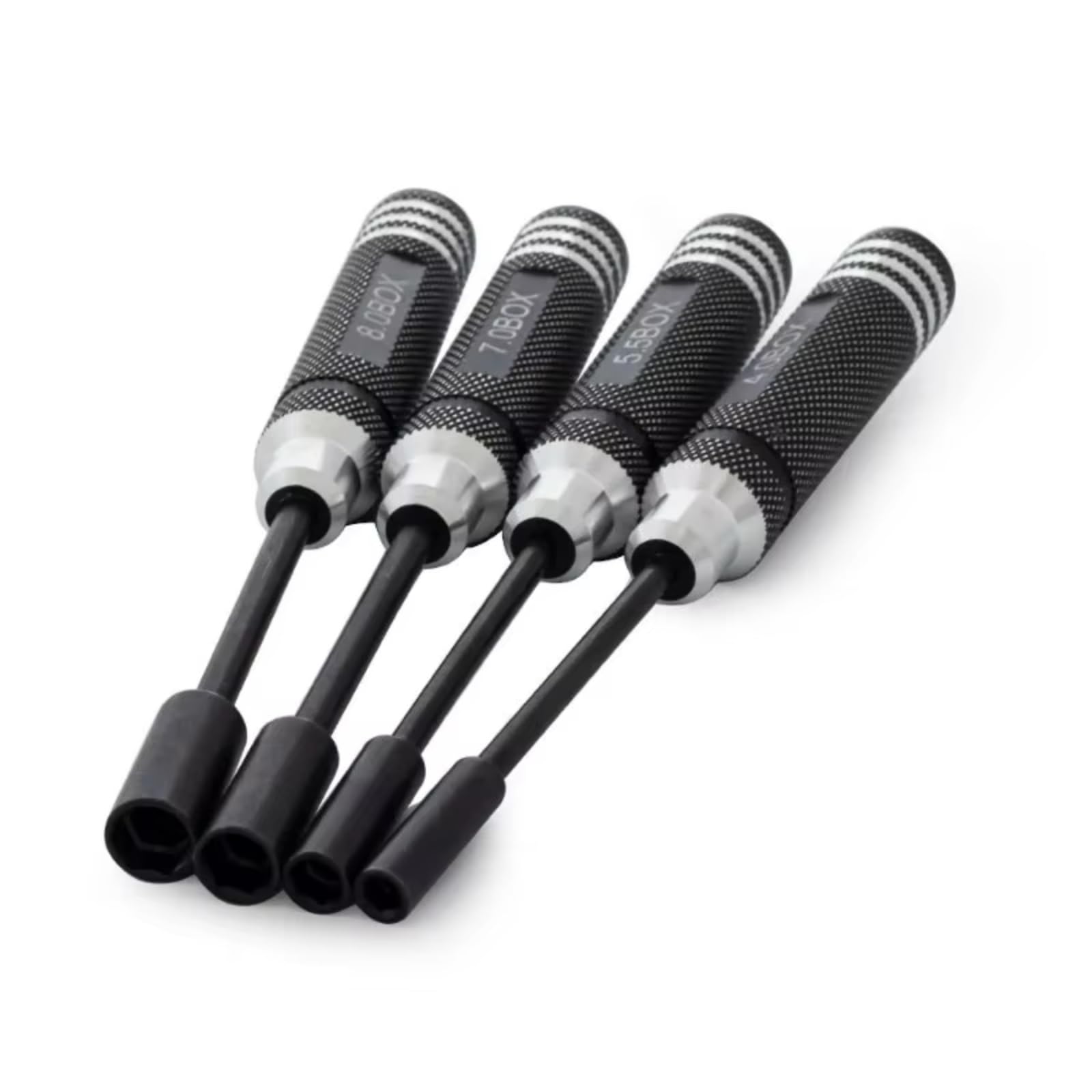 Piezas Coche Teledirigido Para 4 Piezas .0 5. 7. 8.0mm Kit Herramientas Reparación Llave Tuerca Hexagonal Destornillador Inglesa Caja Accesorios Y Actualizaciones Vehículos Orugas RC(Black)