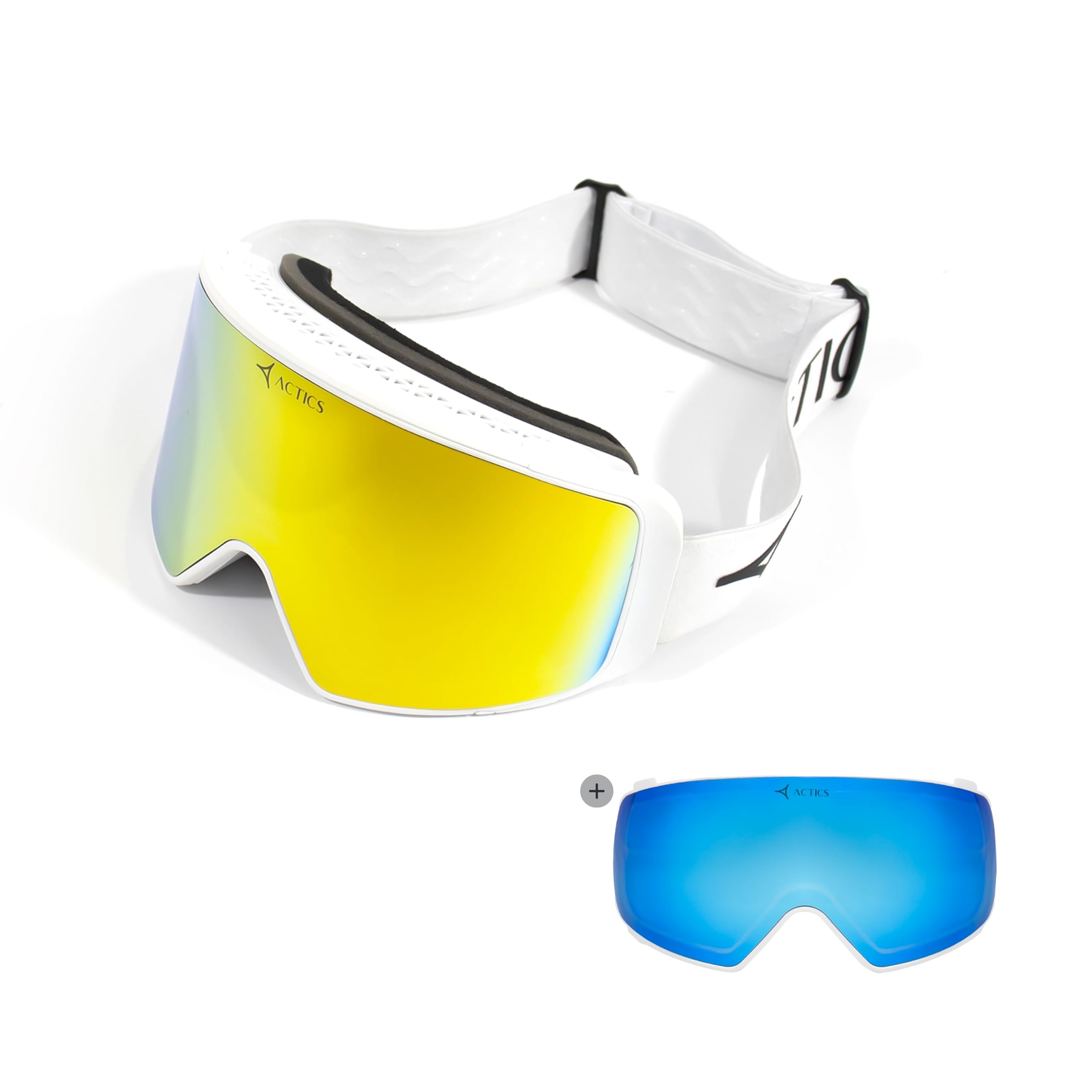 Eagle 2 - Maschera da sci Pro-Level, con potente lente magnetica intercambiabile, protezione UV400 al 100%, per uomini e donne, colore: bianco