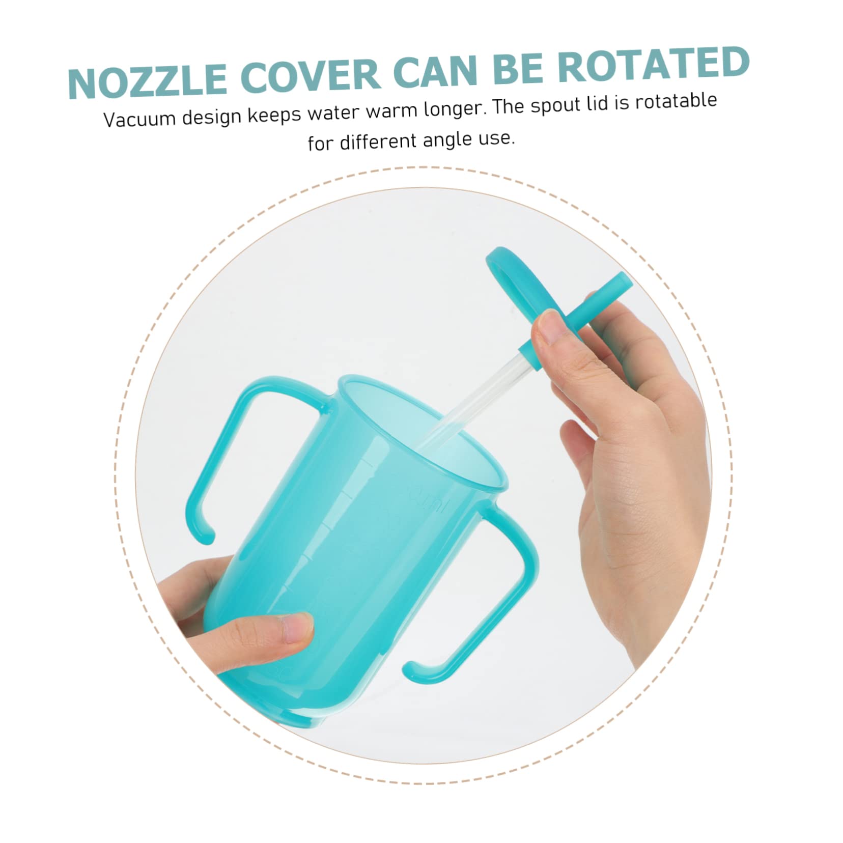 KOMBIUDA 3 Piezas Vaso de agua antiasfixia tazas de de alimentación líquida taza de enjuague humectante plastico botella infantil productos para pacientes postrados en cama el plastico