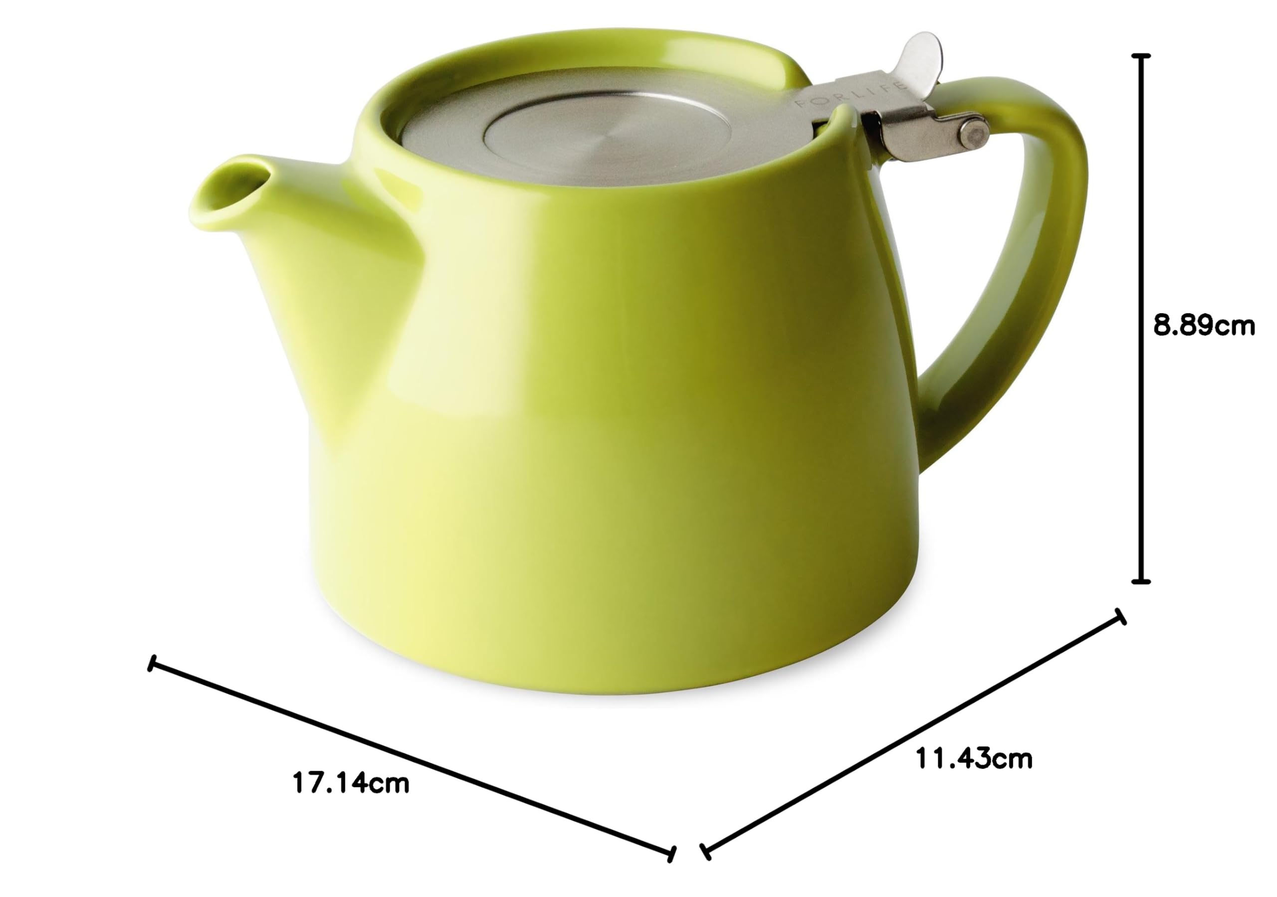 FORLIFE Tetera Stump con tapa SLS e infusor, 18 onzas, lima