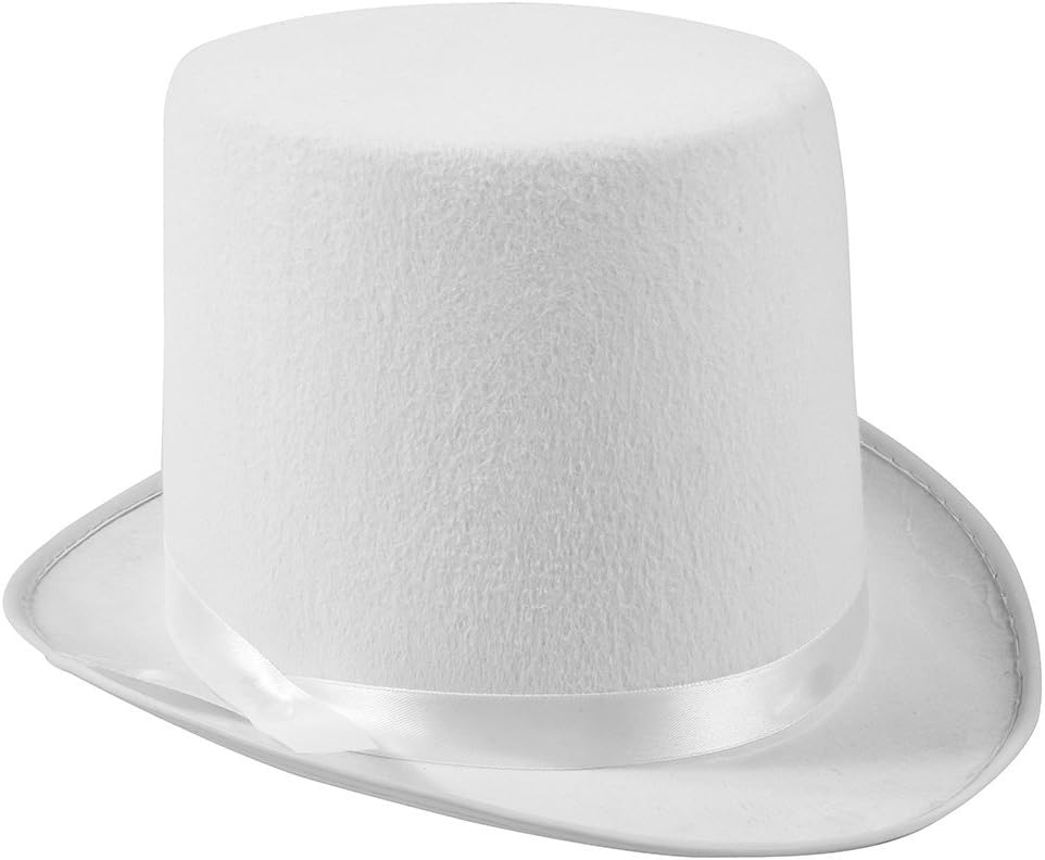 White Top Hat - Costume Top Hat - Felt Top Hat by Funny Party Hats
