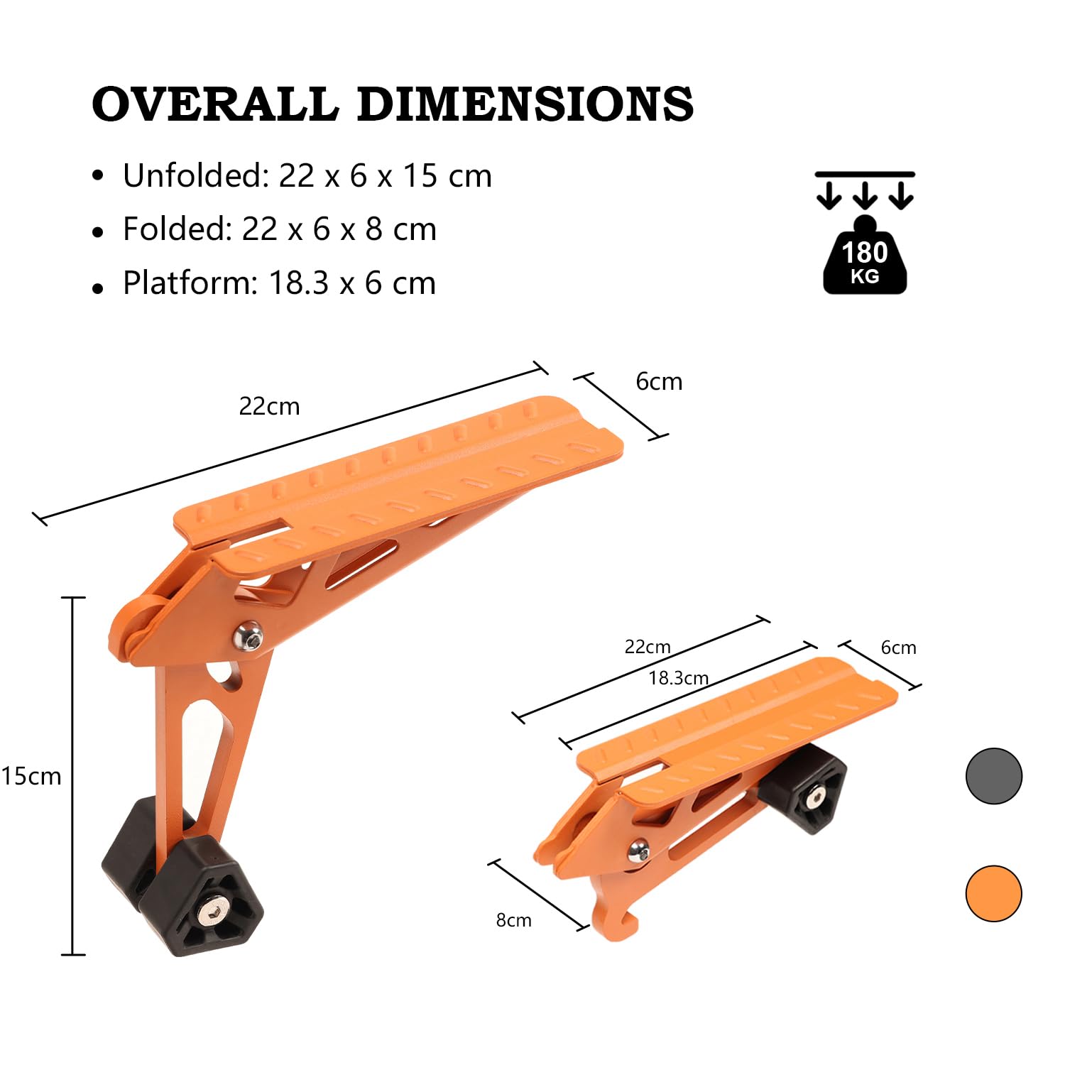 COWVIE – Marchepied pliable pour portière de voiture, accès au toit de la plupart des voitures des SUV et camions, orange