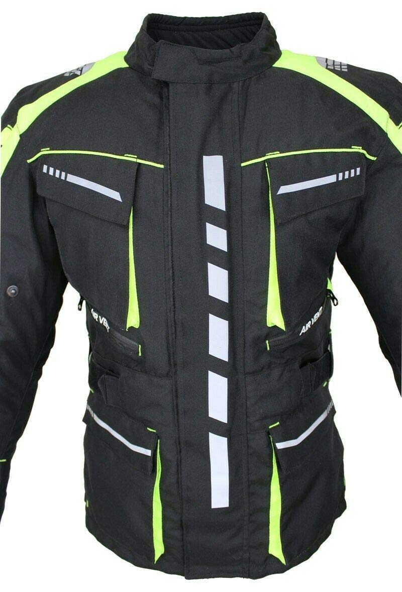 Floracent - Giacca da moto da uomo in tessuto con protezioni, impermeabile, antivento, per motociclisti, touring, quad, sport e tempo libero