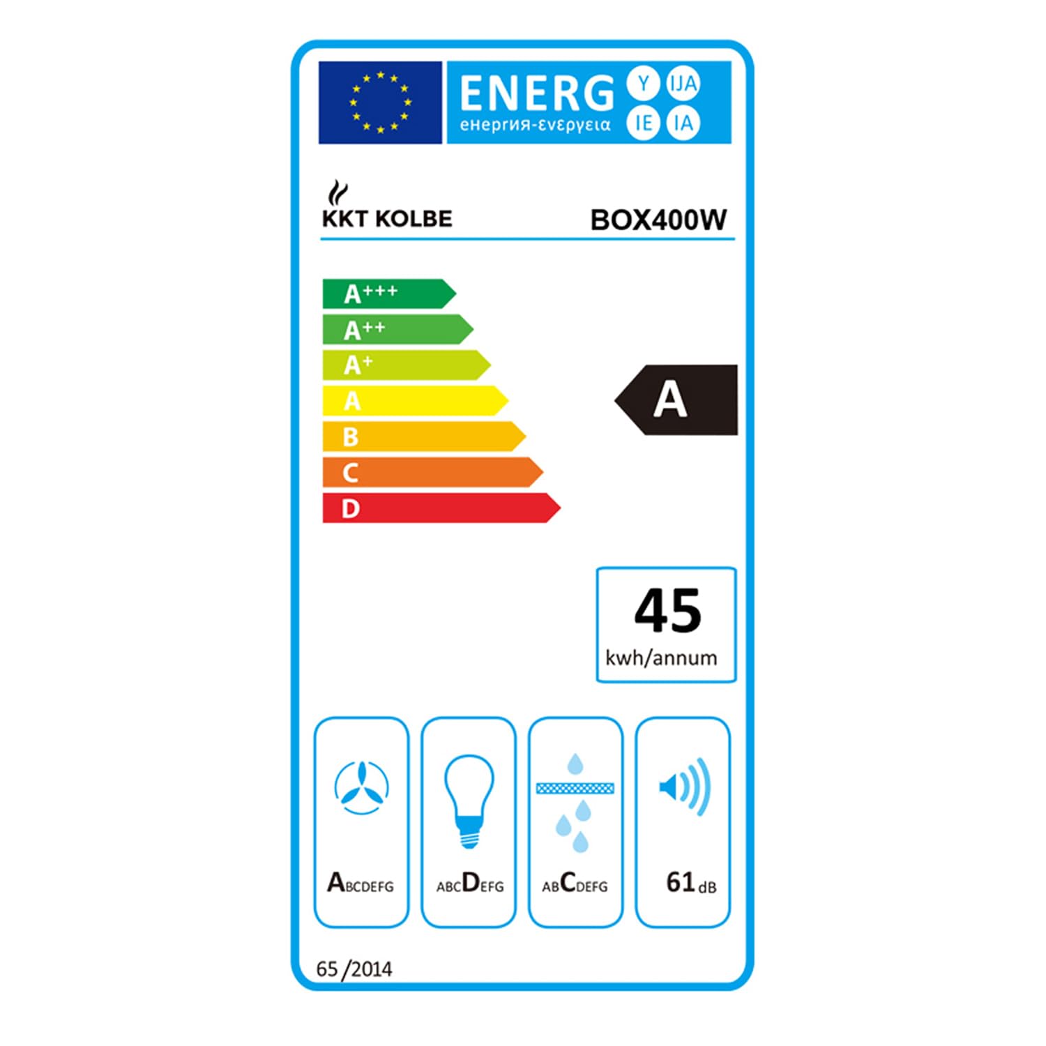 KKT KOLBE Campana extractora de isla 40 cm | acero inoxidable y cristal blanco | control SensorTouch | iluminación LED | 4 niveles de potencia | recirculación | BOX400W