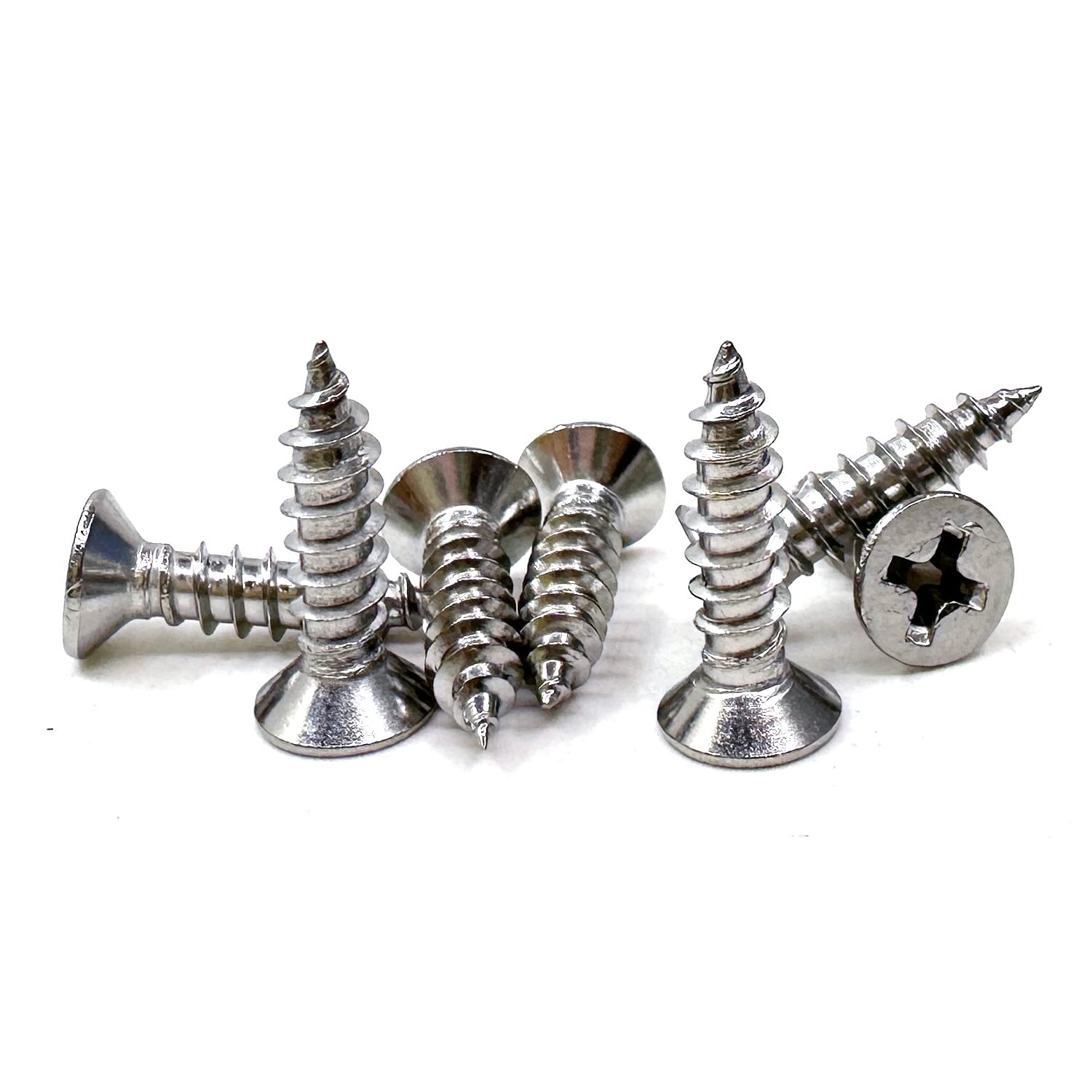 M4x16mm Stainless Flat Head Phillips Wood Screws 18-8 (304) Stainless Steel Countersunk Self Tapping Screws 100Pcs (M4x16mm)