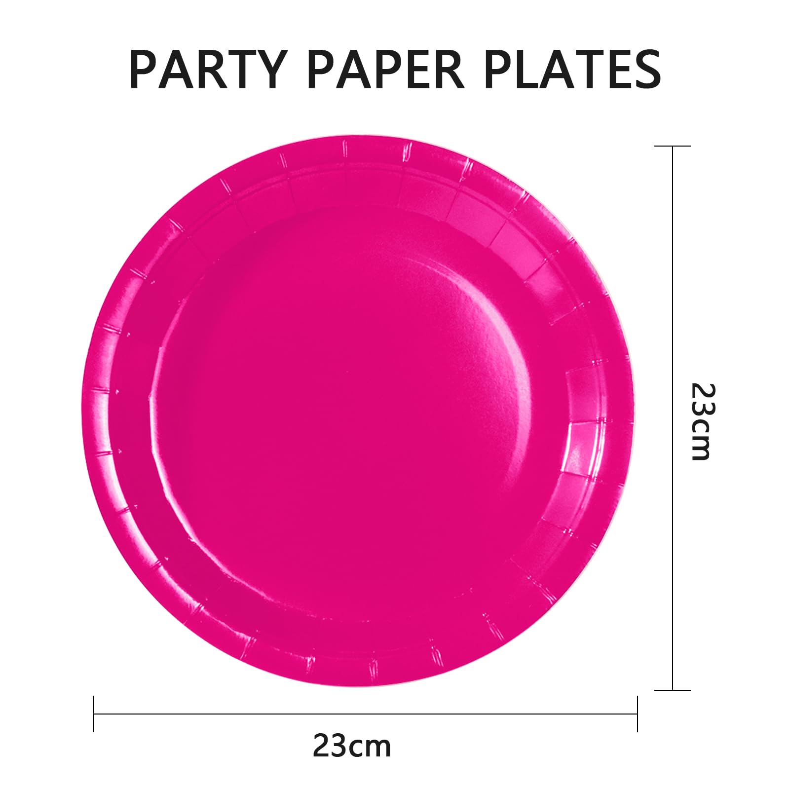 PYAILI Party Paper Plates, 50-Pack Disposable Rose Red Plates, 23 Centimetres-9 Inch, 9 inches - Image 2