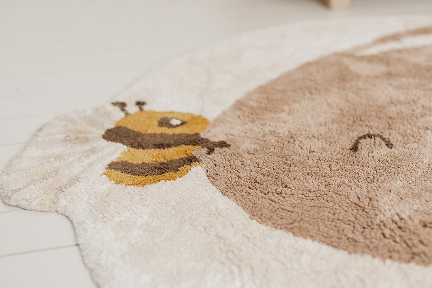 Little Dutch Teppich Kinderzimmer Kinderteppich Hase - Newborn Naturals beige (110x110 cm)