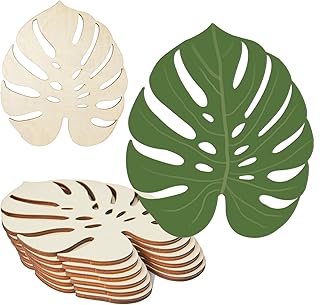 6 Pcs Wood Turtle Leaf Cutouts Unfinished Tropical Palm Leaf Wooden with Twines Art Ornaments for Home Party Wedding Birthday Party Christmas Thanksgiving Day Decoration