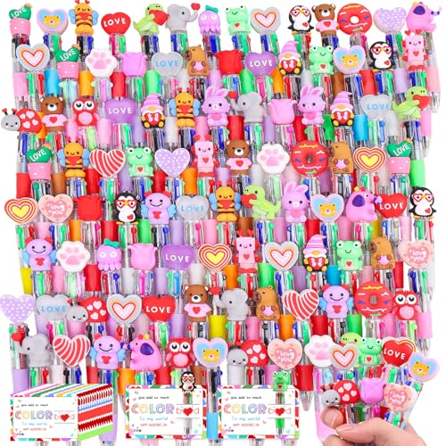 Image of CZWZ 120Pcs Mini Multicolor Pen in One 4-in-1 Cute Pens Bulk for Kids, Ballpoint Pens for Birthdays and Children