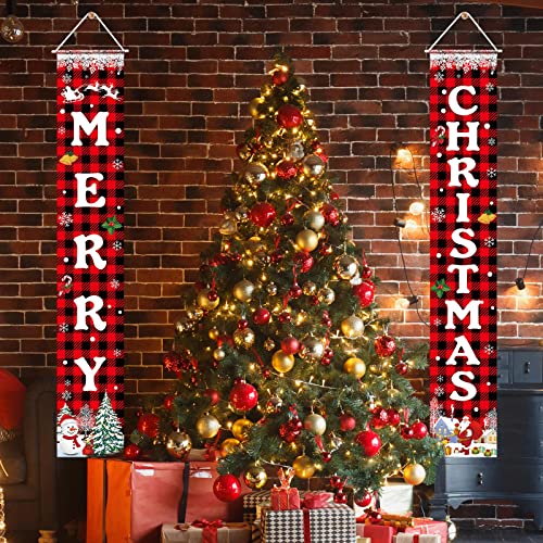 Christmas Decorations Merry Christmas Banner Xmas Porch Door Sign Welcome Banner for Wall Home Party Decor Christmas Decorations Indoor Outdoor - Image 4