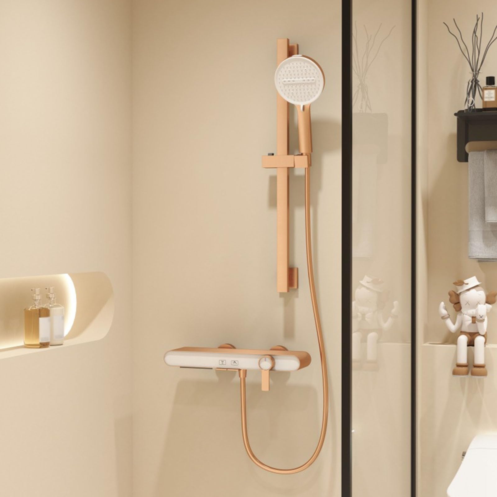 Robinet de baignoire cascade or rose pour transformer votre salle de bain en spa