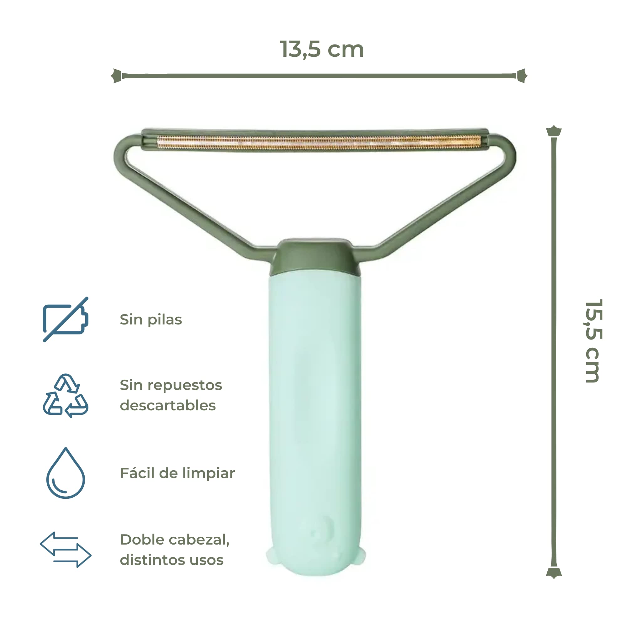 Mandarinmelon Pet Hair Remover: Accessories for Dogs and Cats Dual Purpose, Washable and Reusable, Green - Image 2
