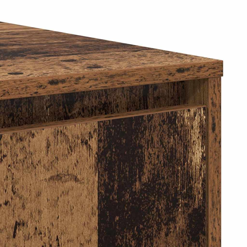Tavolino da salotto in legno ingegnerizzato legno antico 80 x 80 x 31 cm con 2 cassetti e ripiano, mobiletto contenitore salvaspazio per soggiorno, camera, ufficio