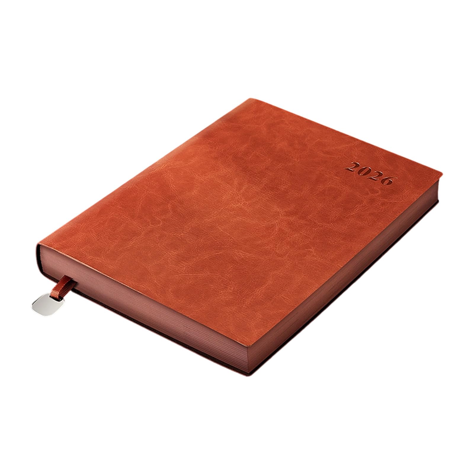 Carnet de notes 2026 en cuir synthétique avec pages datées