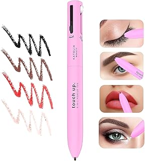Katelia Beauty Touch Up 4-in-1 Makeup Pen (Eye Liner, Brow Liner, Lip Liner, & Highlighter) All-in-One, Multi-Functional Portable Beauty Product, On The Go Travel Makeup Pencil, Refillable Magic Pen (Makeup Pen A)