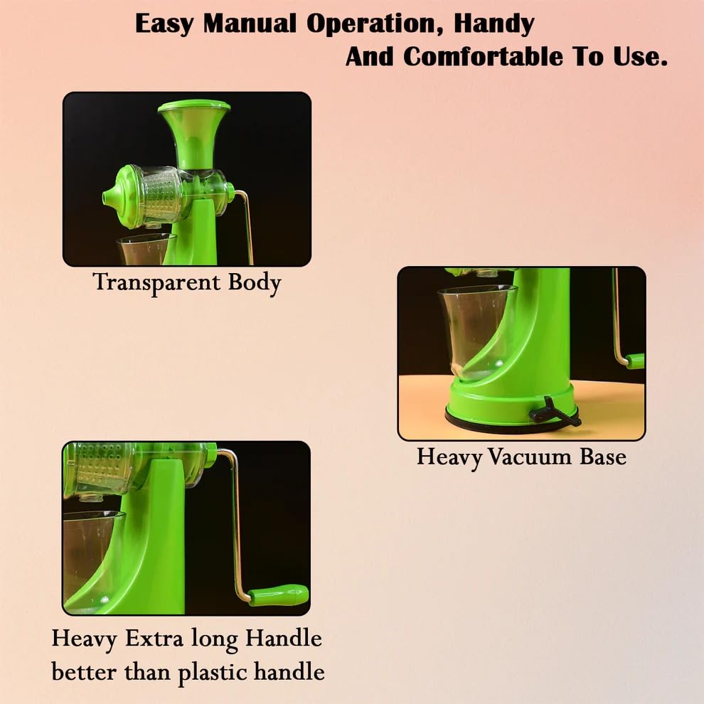 Image of SUPERMOM Vegetable Juicer Machine for Home 1 Pc - Manual Hand Press Fruit & Vegetable Juicer, Portable Non-Electric Juice Extractor, Durable & Easy to Use Juicer for Healthy Fresh Juices at Home