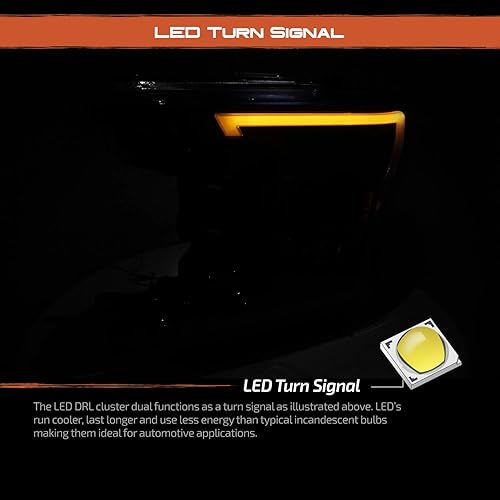 Miniatura 5 de AKKON - Para camioneta Ford F150 F-150 2018-2020, faros delanteros LED DRL con tubo negro y proyector con señal de giro secuencial