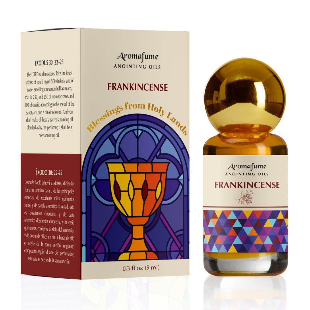 Frankincense Anointing Oil | Balsamic & Soft Woody | Holy Oil for Prayer and Protection | Made with Biblical Spices and Blessed Virgin Olive Oil from Jerusalem