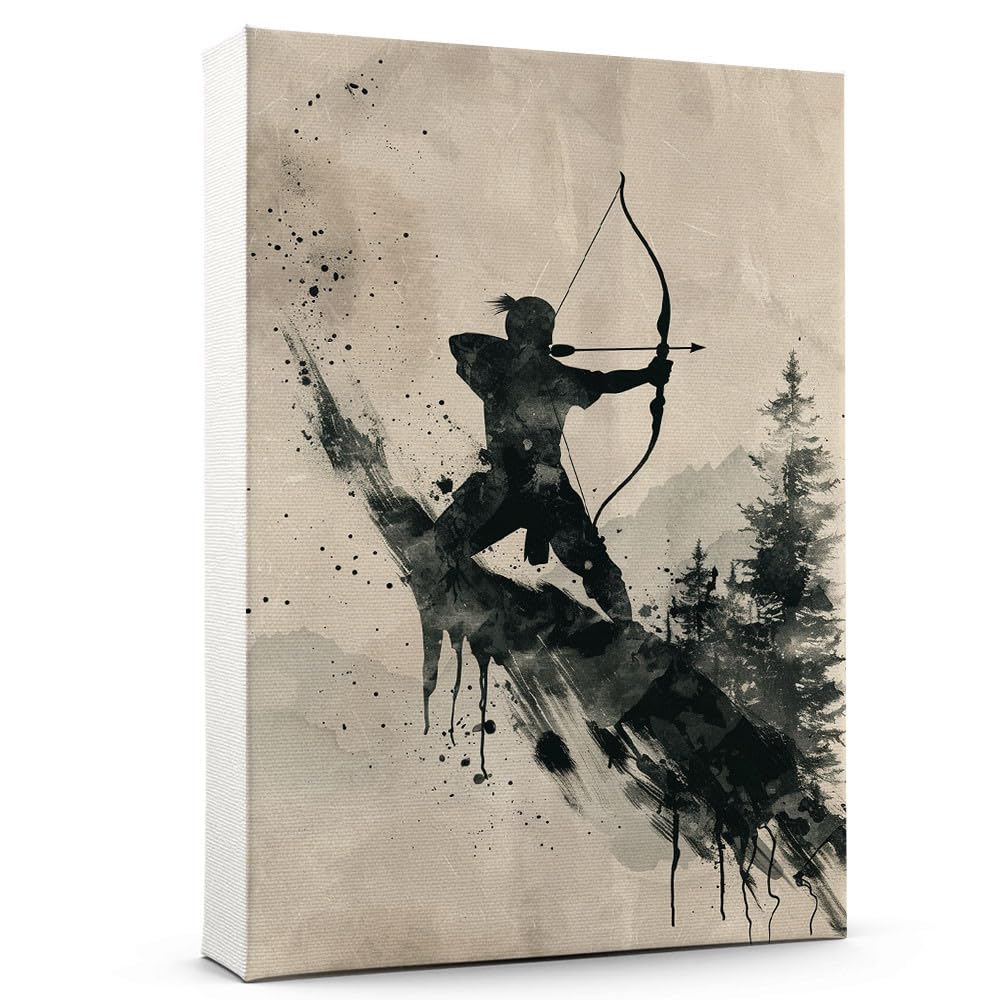 Hudo Archery Decor Gifts Inspirational Wall Decor Canvas Wall Art Artwork Archery Framed Art Paintings Sports Posters for Men Women - Living Room Playroom Bedroom Gym Decor