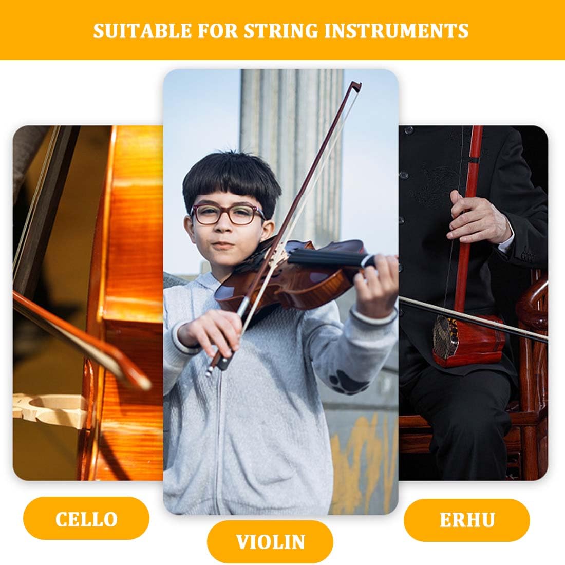 Set 3 Pece Per Violino Colofonia Gialla - Bassa Polvere Per Archi - Foto 2