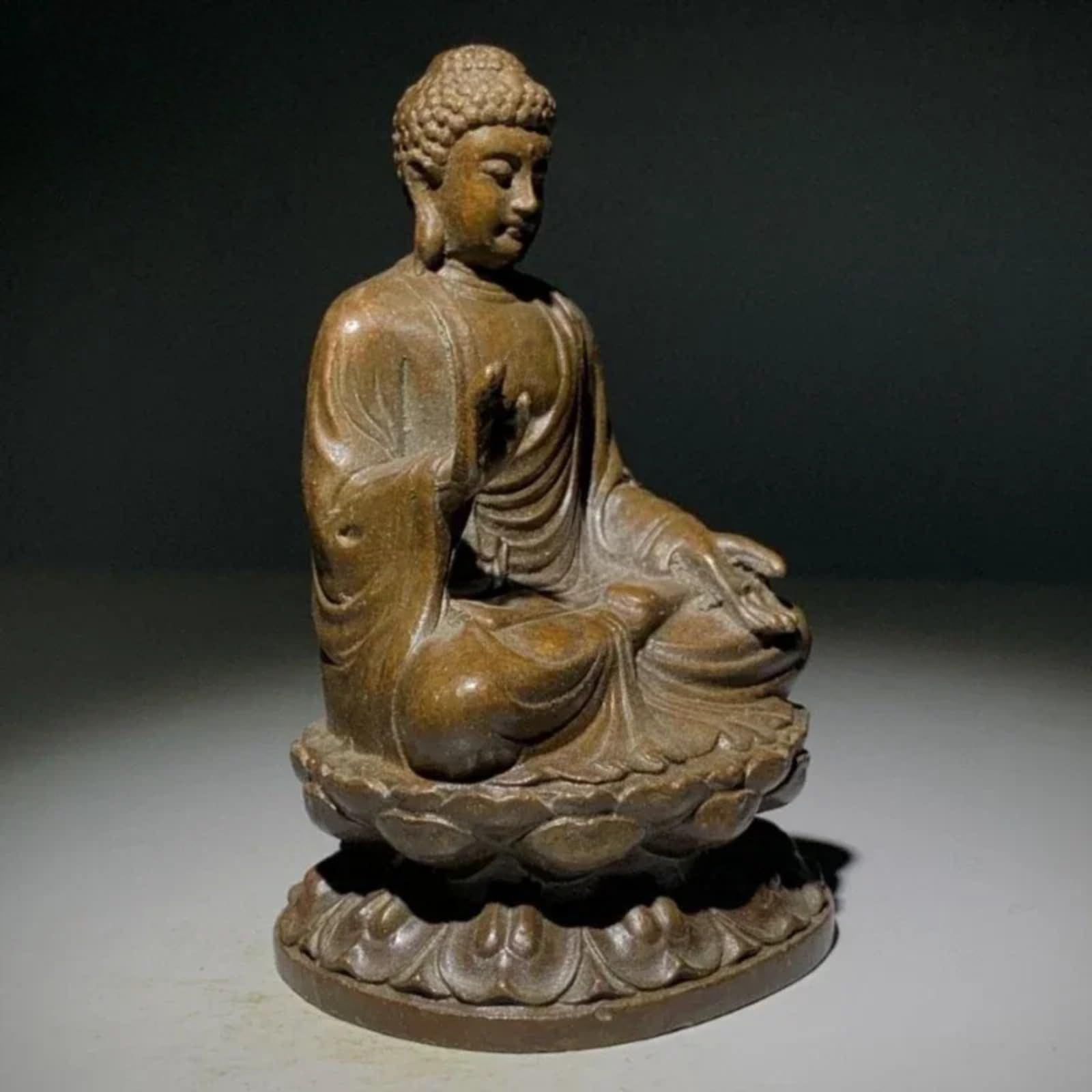 Imitazione di bronzo antico statua di Buddha ornamenti da tavolo, 10 cm, decorazione per la casa Feng Shui regali artigianali