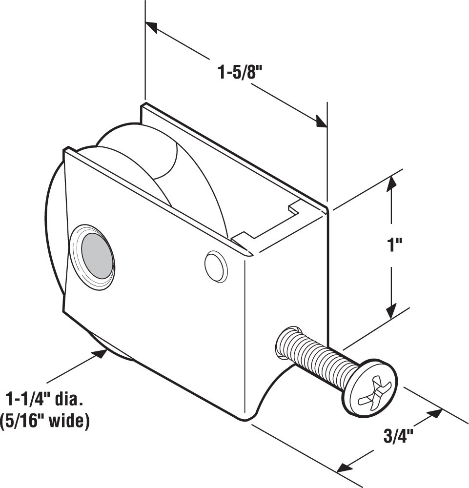 Prime-Line Products D 1836 Sliding Door Roller Assembly with 1-1/4-Inch Steel Ball Bearing
