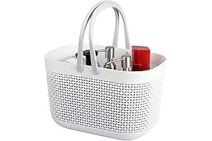 Plastic Shower Caddy with Handles and Organizer Storage Baskets