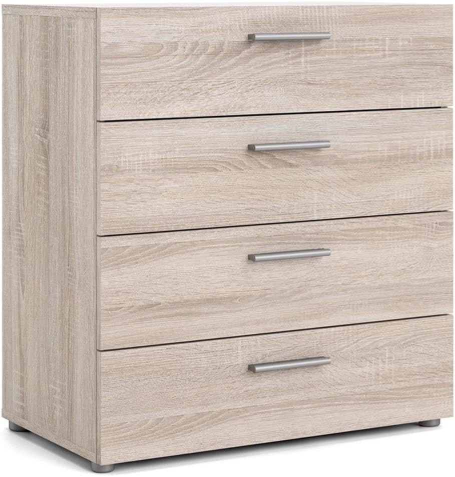 Truffle Oak 4-Drawer Chest with Sleek Contemporary Design