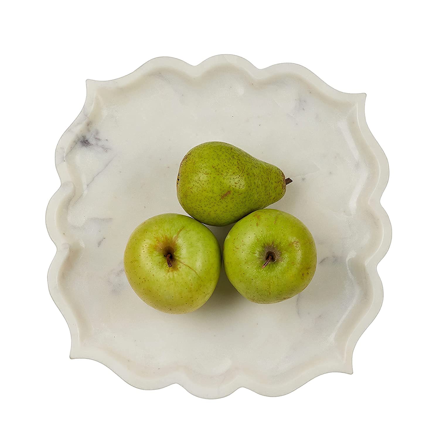 Stone Essential Maroc White Marble Serving Platter for Fruit, Dry Fruits and Home Decor - Image 4 thumbnail
