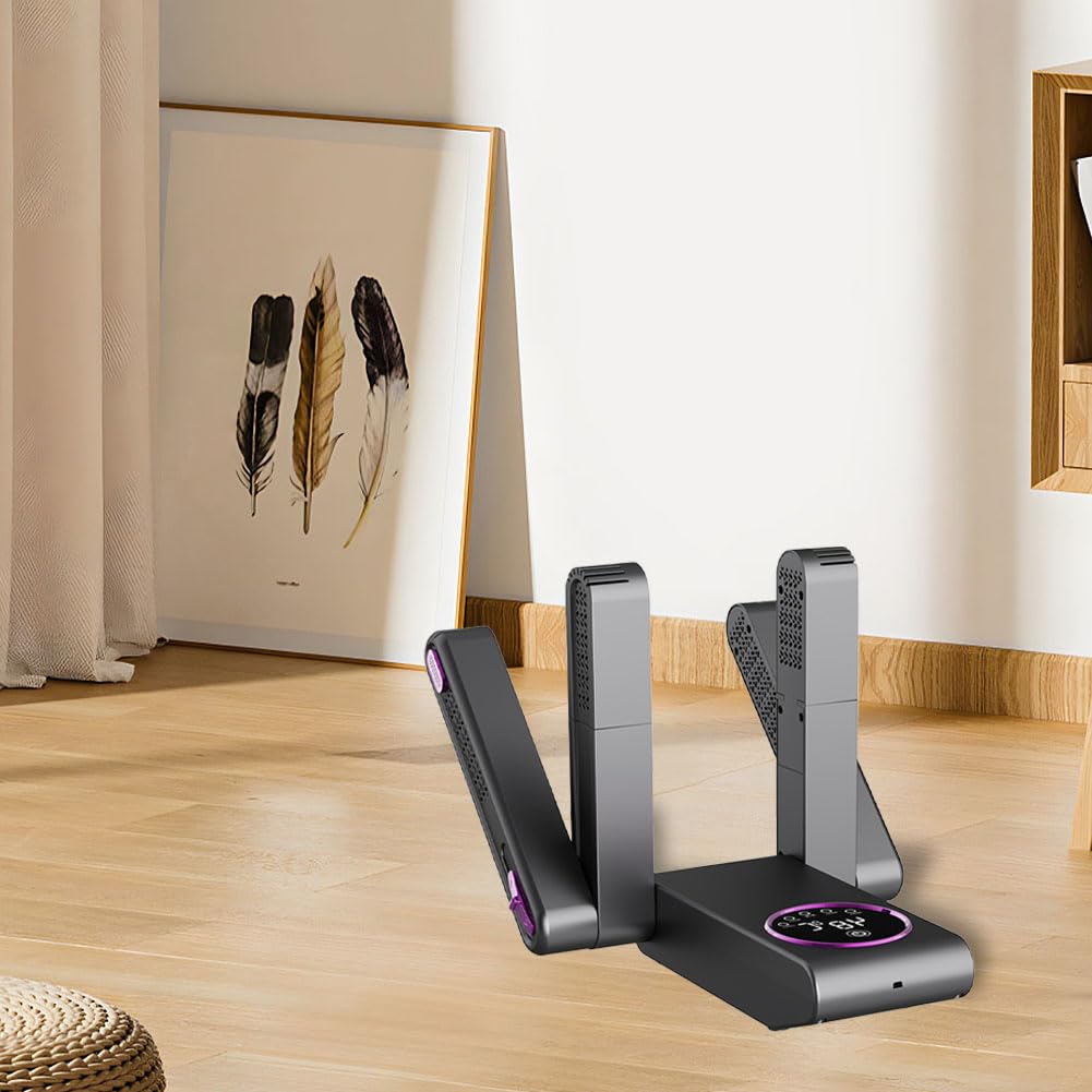 Sèche-Chaussures et désodorisant pour Chaussures, sèche-Chaussures Pliable, désodorisant avec minuterie, déshumidification, sèche-Chaussures électrique pour la Maison, l'extérieur et